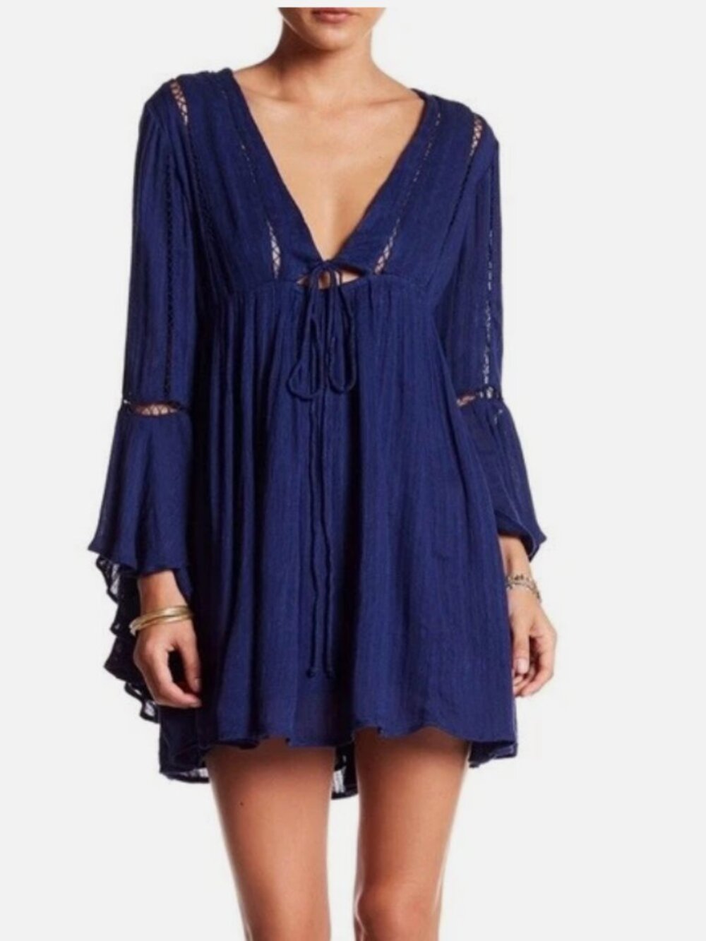 EUC Free People Romeo Mini Blue dress Medium